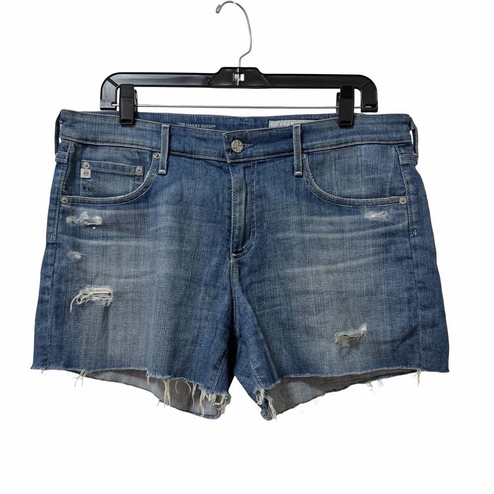 AG Adriano Goldschmied Ex-Boyfriend Hailey Cut Off Denim Shorts Size 32 Blue